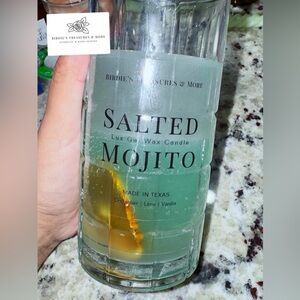 Salted Mojito Candle | Mint Lime Sea Salt | Handmade Cocktail Candle
